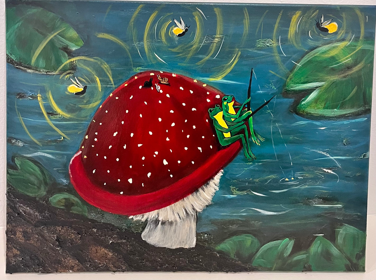 Frogs on a log